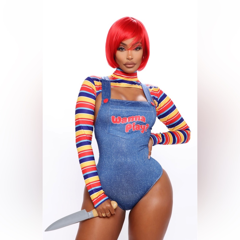 Wanna Play Evil Doll 5 Piece Costume Set- Multi Color